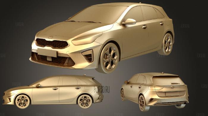 Kia Ceed GT Line hatchback 2018 3D model - Download Vehicles on